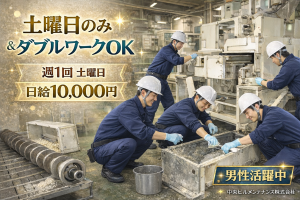 精米機械の洗浄スタッフ