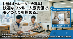 電子部品の機械オペレーター／寮完備／経験不問