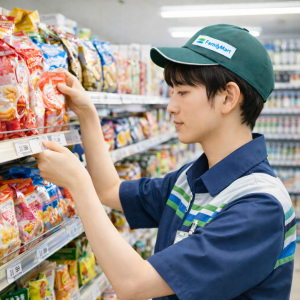 コンビニでのレジ接客対応/品出し/清掃