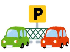 商業施設の駐車場でお車の誘導＠唐人町