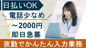 夜勤／入力業務メイン＋受電対応