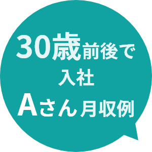 30歳前後で入社 Aさん月収例