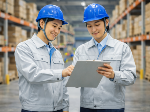 物流倉庫フォークリフト／正社員／未経験OK／年間休日120日