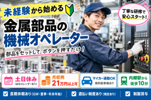 土日休み♪部品をセットしてボタン操作！未経験OKの工場ワーク